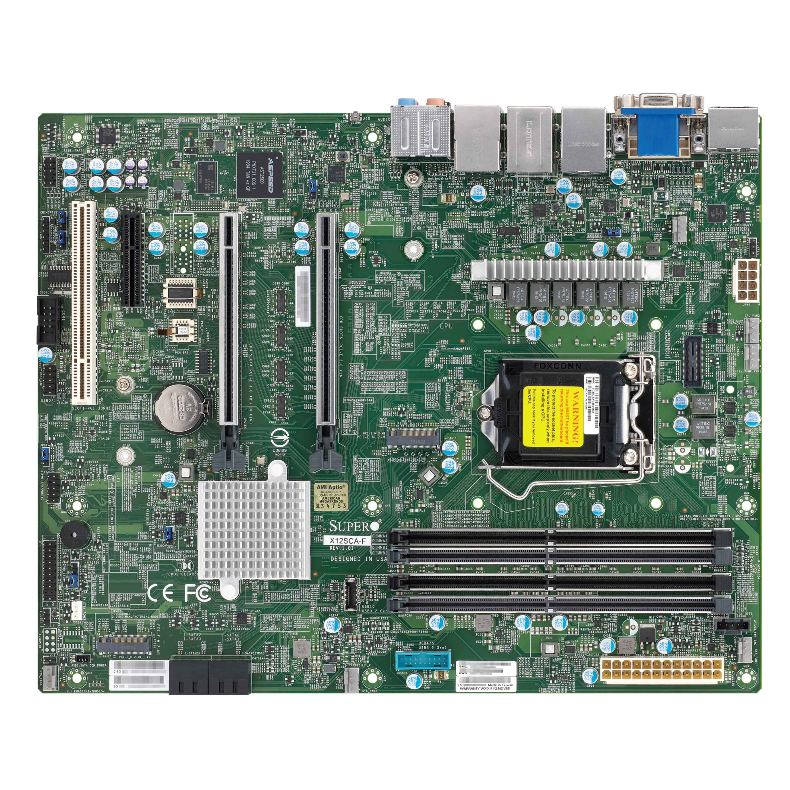 Supermicro X12SCA-F ATX Workstation Motherboard, W480 Chipset