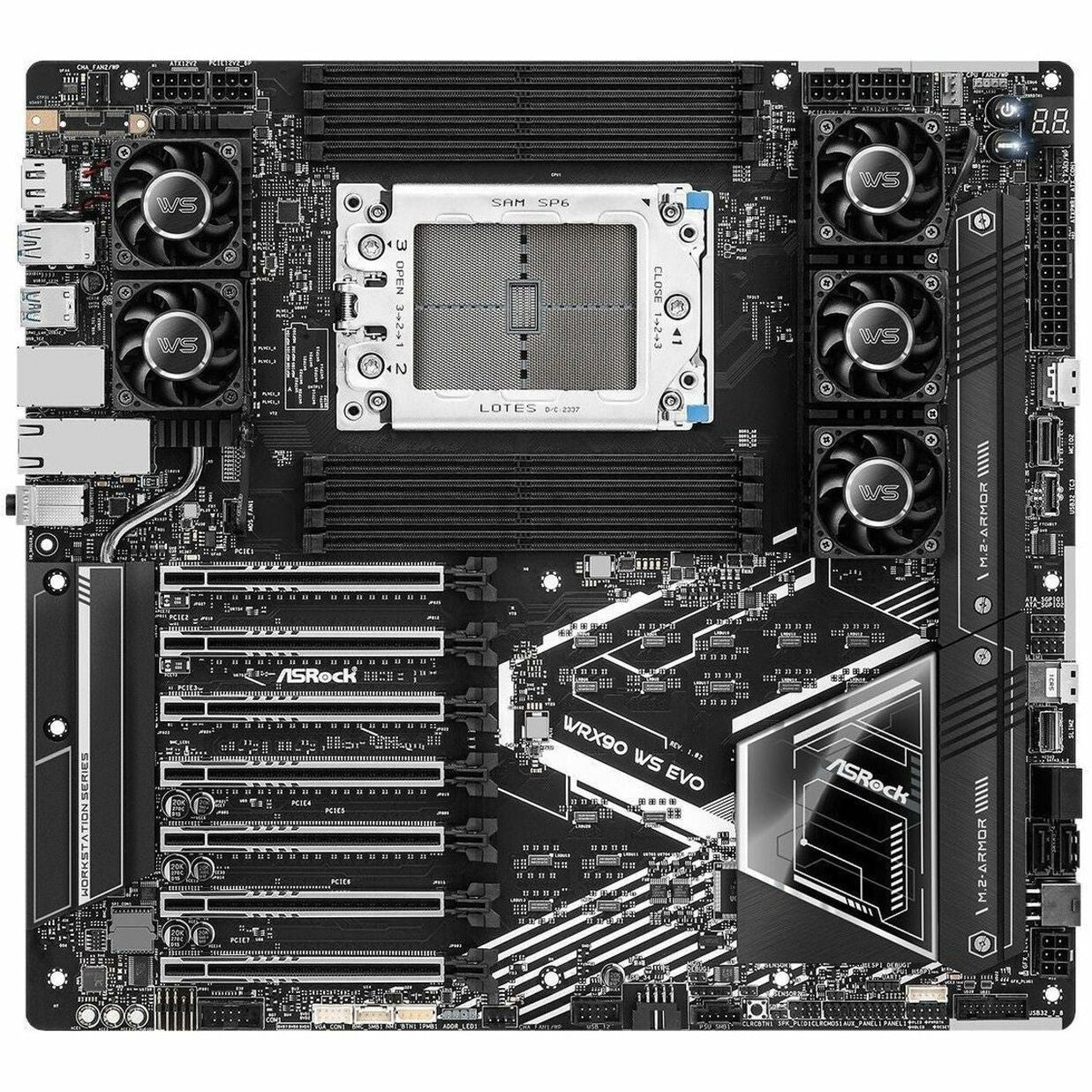 ASRock WRX90 WS EVO Gaming Desktop Motherboard, AMD Ryzen