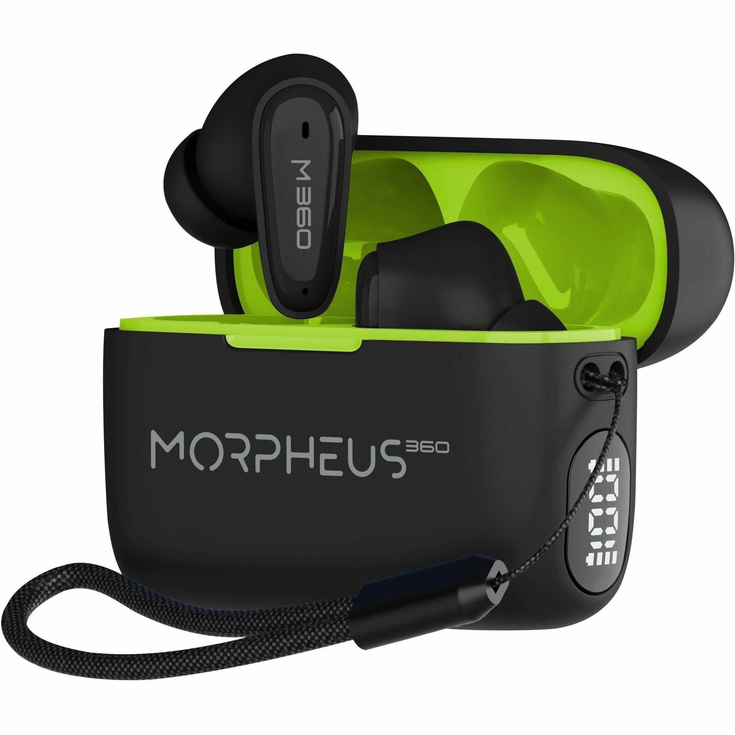 Morpheus 360 Nemesis TW1800B True Wireless Earbuds, Bluetooth 20-Hour Battery, Waterproof, Sweatproof, OneTouch Controls, 10mm Drivers, Black (1