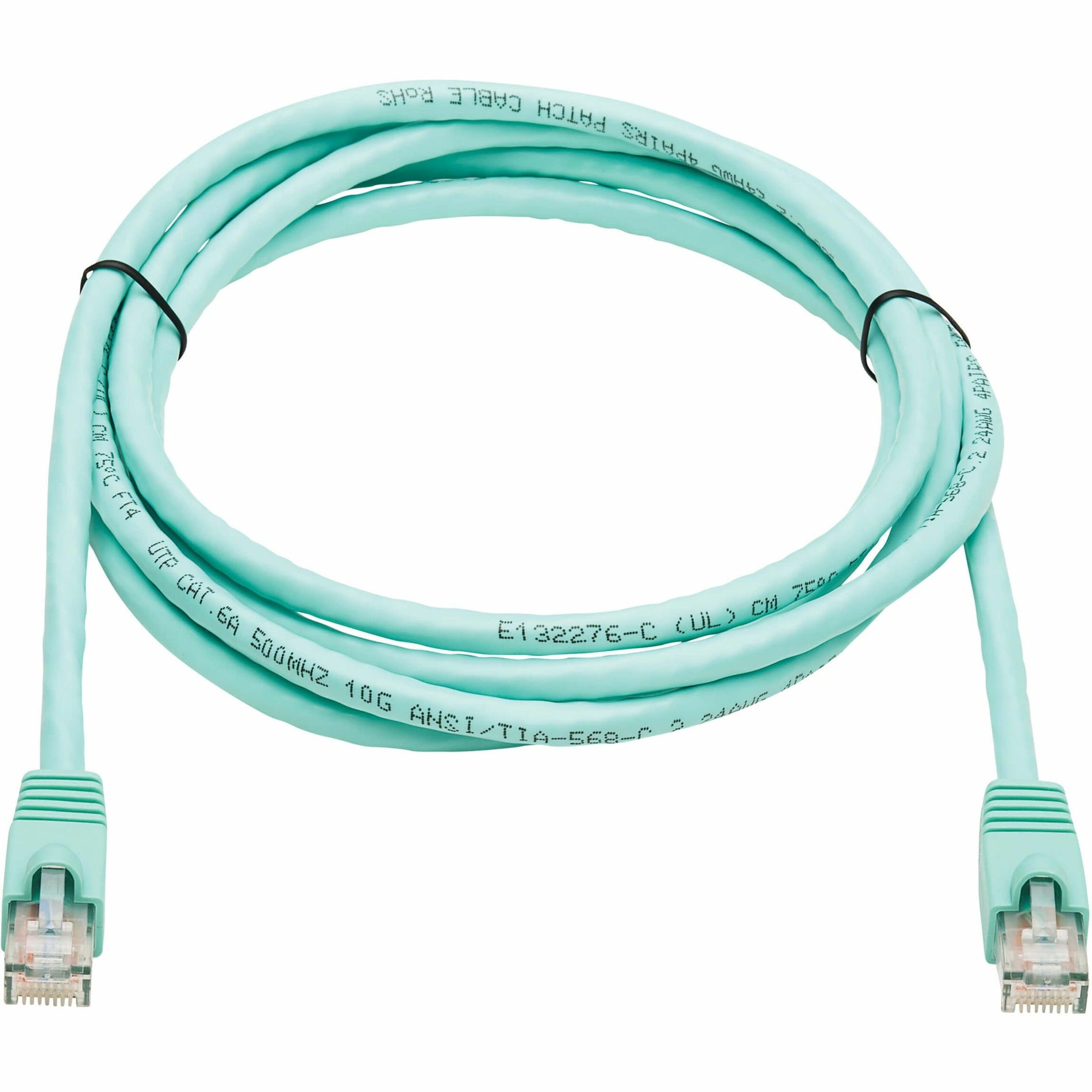 Tripp Lite N261-007-AQ Cat6a UTP Patch Cable, 7ft Aqua Snagless Ethernet Cord