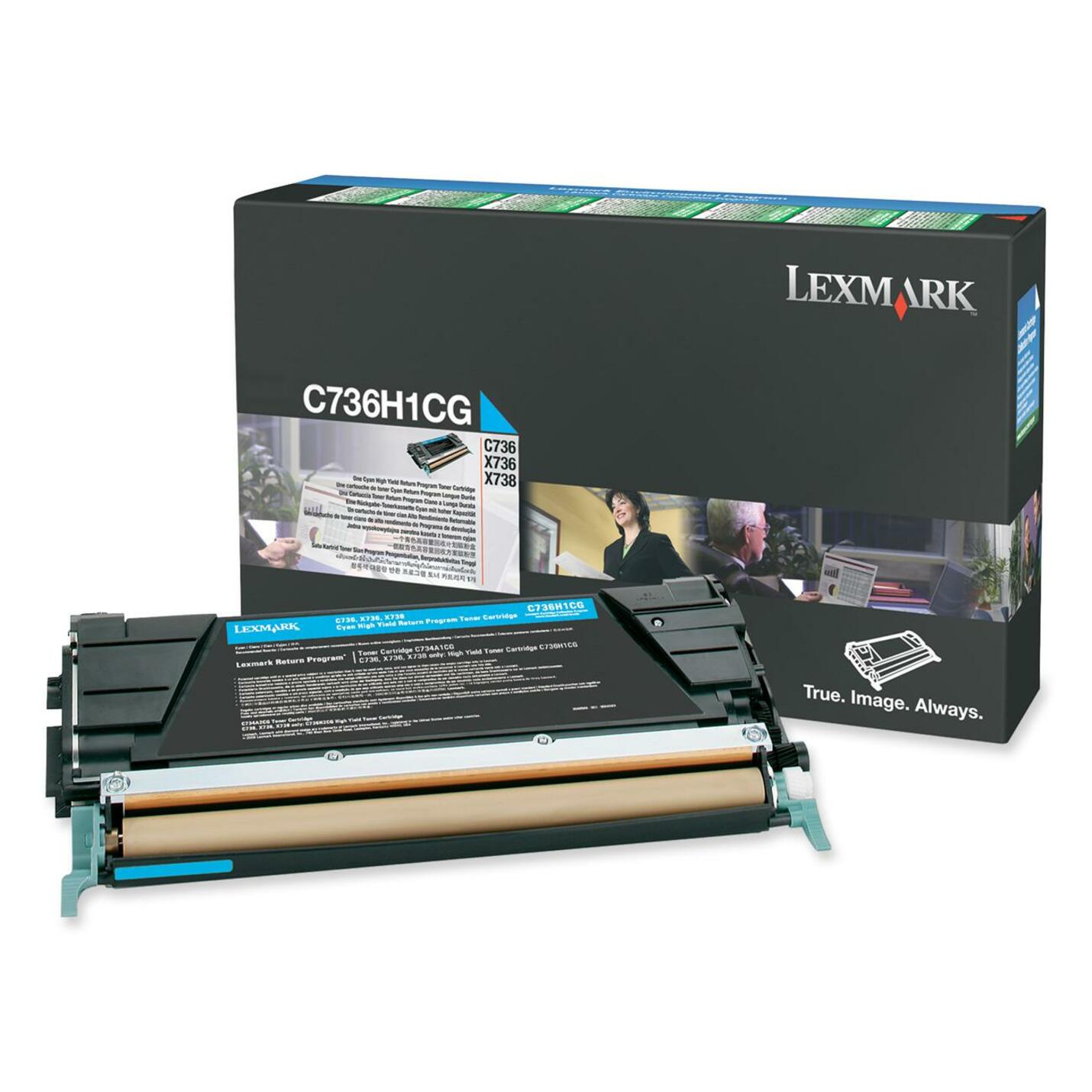 Lexmark C736H1CG Toner Cartridge, Cyan, 10000 Page Yield