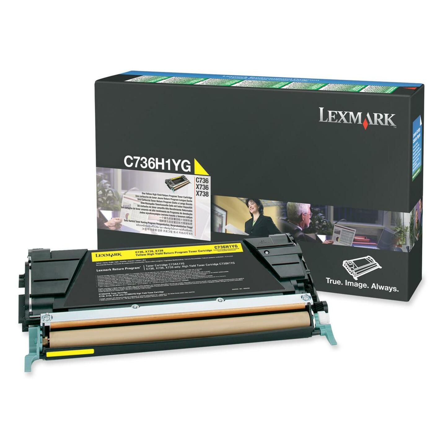 Lexmark C736H1YG Toner Cartridge, 10000 Page Yield, Yellow