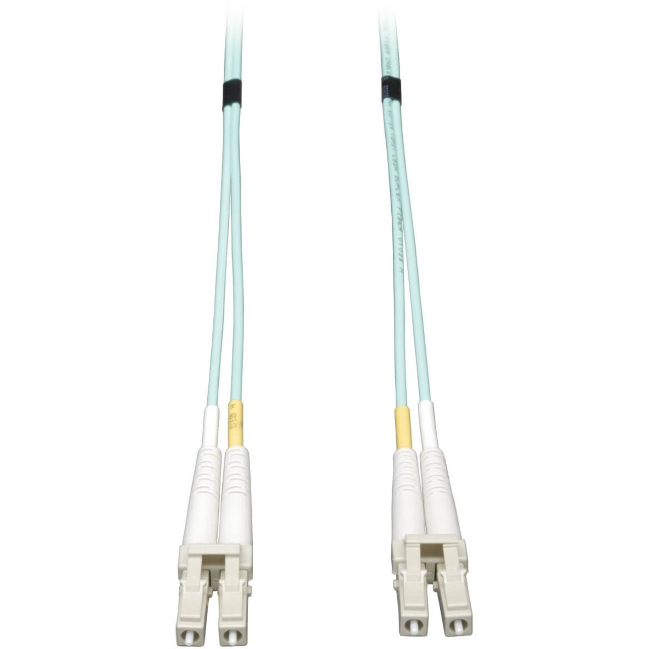 Tripp Lite N820-30M aqua fiber optic cable with white LC connectors on both ends for 10Gb network connectivity-alternate-image1