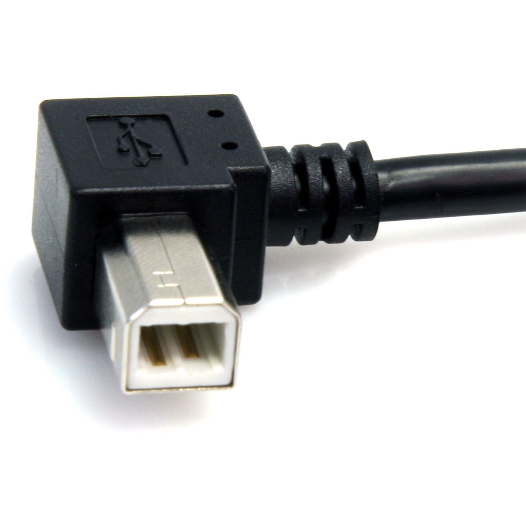 StarTech.com USB2HAB2RA3 3ft A Right Angle to B Right Angle USB Cable - M/M, Strain Relief, Molded, 480 Mbit/s Data Transfer Rate