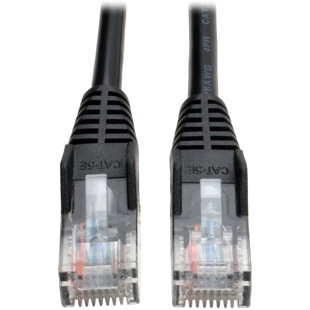 Tripp Lite N001-030-BK Cat5e UTP Patch Cable, 30ft Black Molded Snagless RJ45 Patch Cord