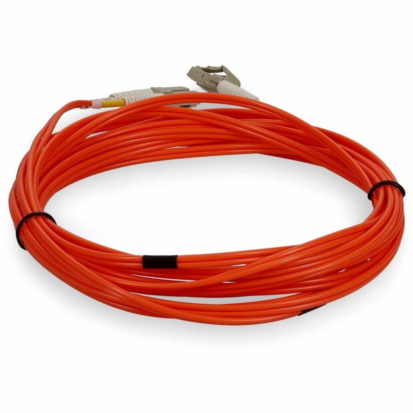 Angled view of orange fiber cable showing jacket construction-alternate-image4