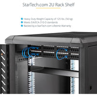 StarTech.com 2U Rack Mount Cantilever Shelf - Heavy Duty Fixed Server Rack Cabinet Shelf - 125lbs / 56kg (CABSHELFHD) Alternate-Image5 image
