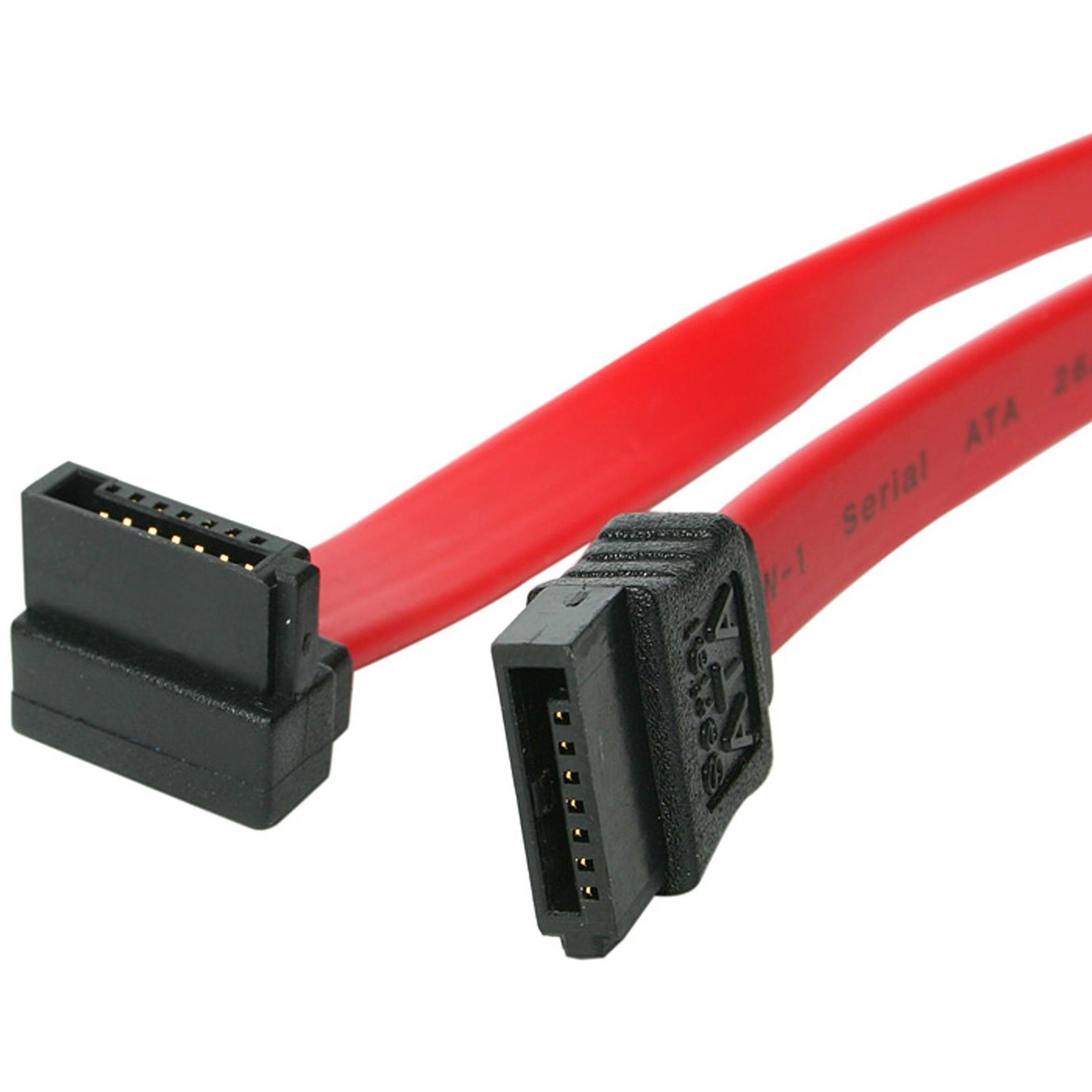 StarTech.com SATA24RA1 24in SATA to Right Angle SATA Cable, 2 ft, 6 Gbit/s, Flexible