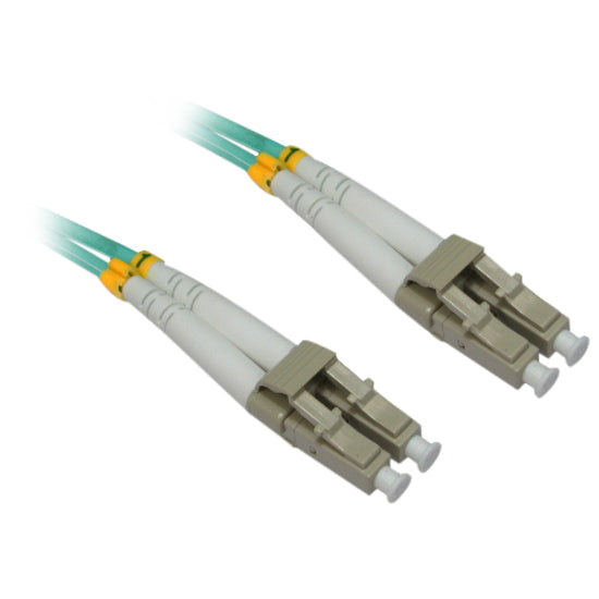 4XEM 4XFIBERLCLC3M Fiber Optic Patch Cable, 9.84 ft, Multi-mode, Aqua Blue