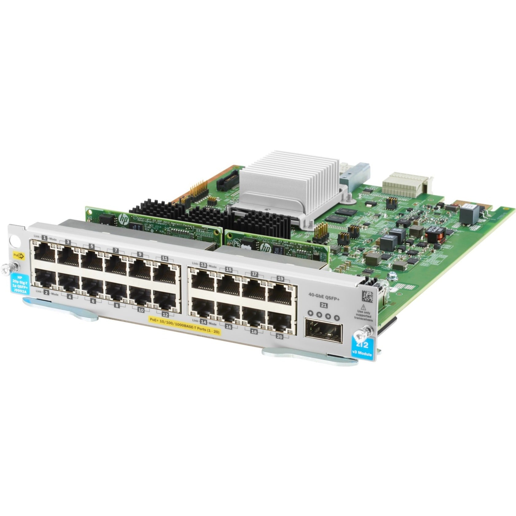HPE J9992A 20-port 10/100/1000BASE-T PoE+ MACsec / 1-port 40GbE QSFP+ v3 zl2 Module, High-Speed Networking Solution