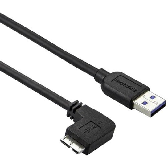 StarTech.com USB3AU1MLS Slim Micro USB 3.0 Cable - Left-angle Micro-USB - 1m, Data Transfer Cable for Tablet, Hard Drive, Card Reader