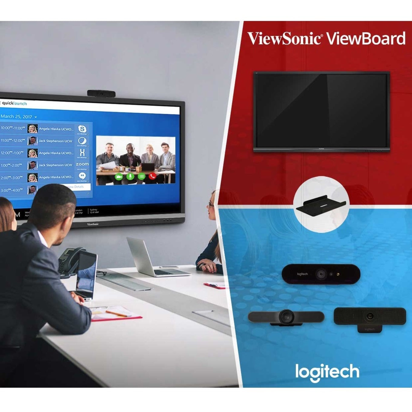 ViewSonic IFP7550 ViewBoard Collaboration Display, 75" 4K UHD, Touchscreen, Android 5.1 Lollipop, 3 Year Warranty