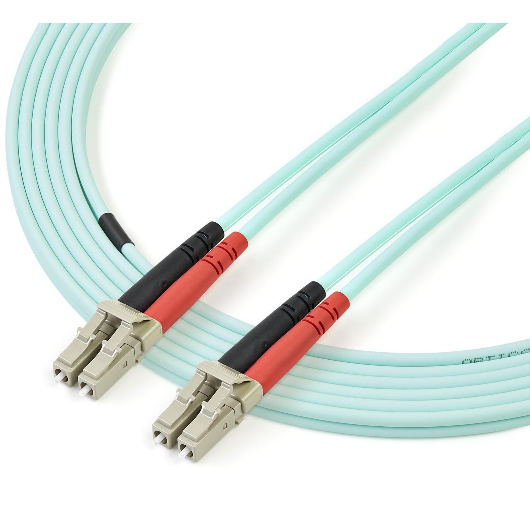 StarTech.com OM4 Fiber Optic Duplex Patch Network Cable, 100Gb, LC to LC Male Connectors, 50/125 Multimode, LSZH Flame Retardant, 9ft Aqua - 450FBLCLC3 (Lifetime Warranty)