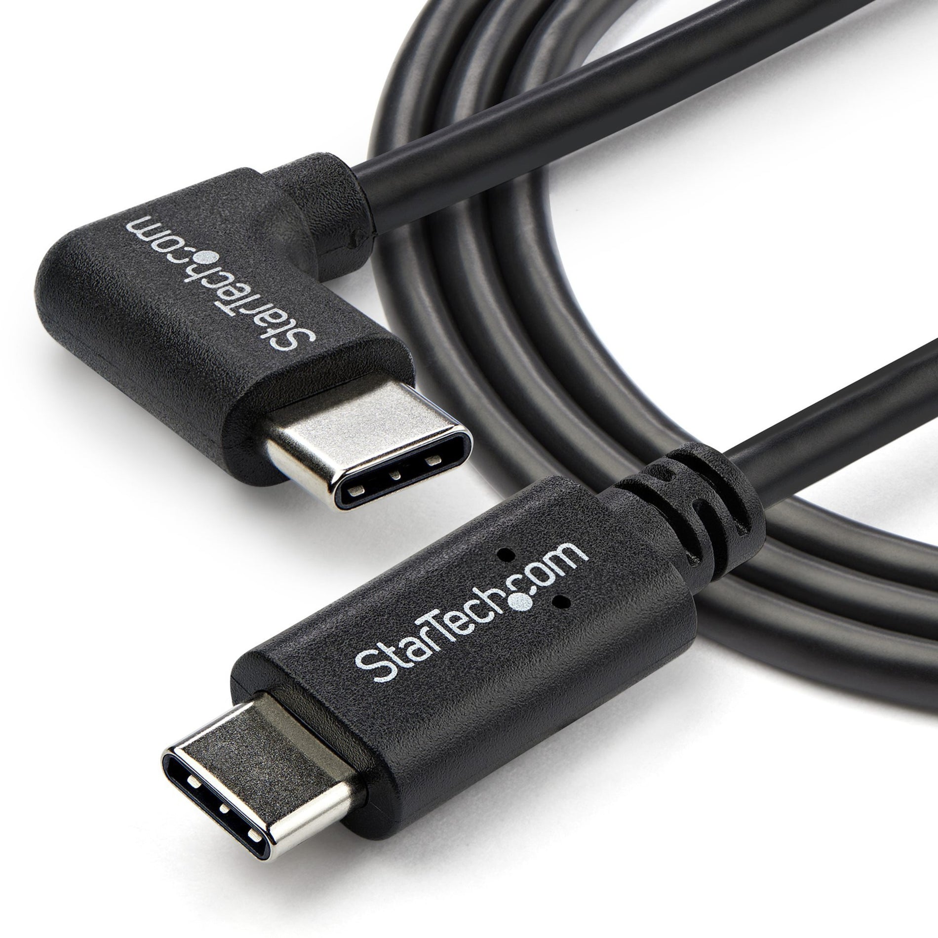 StarTech.com USB2CC1MR Right-Angle USB-C Cable - M/M - 1m (3 ft.), USB Type C Cable, 90 degree USB-C Cable, USB C to USB C Cable, USB-C Charge Cable