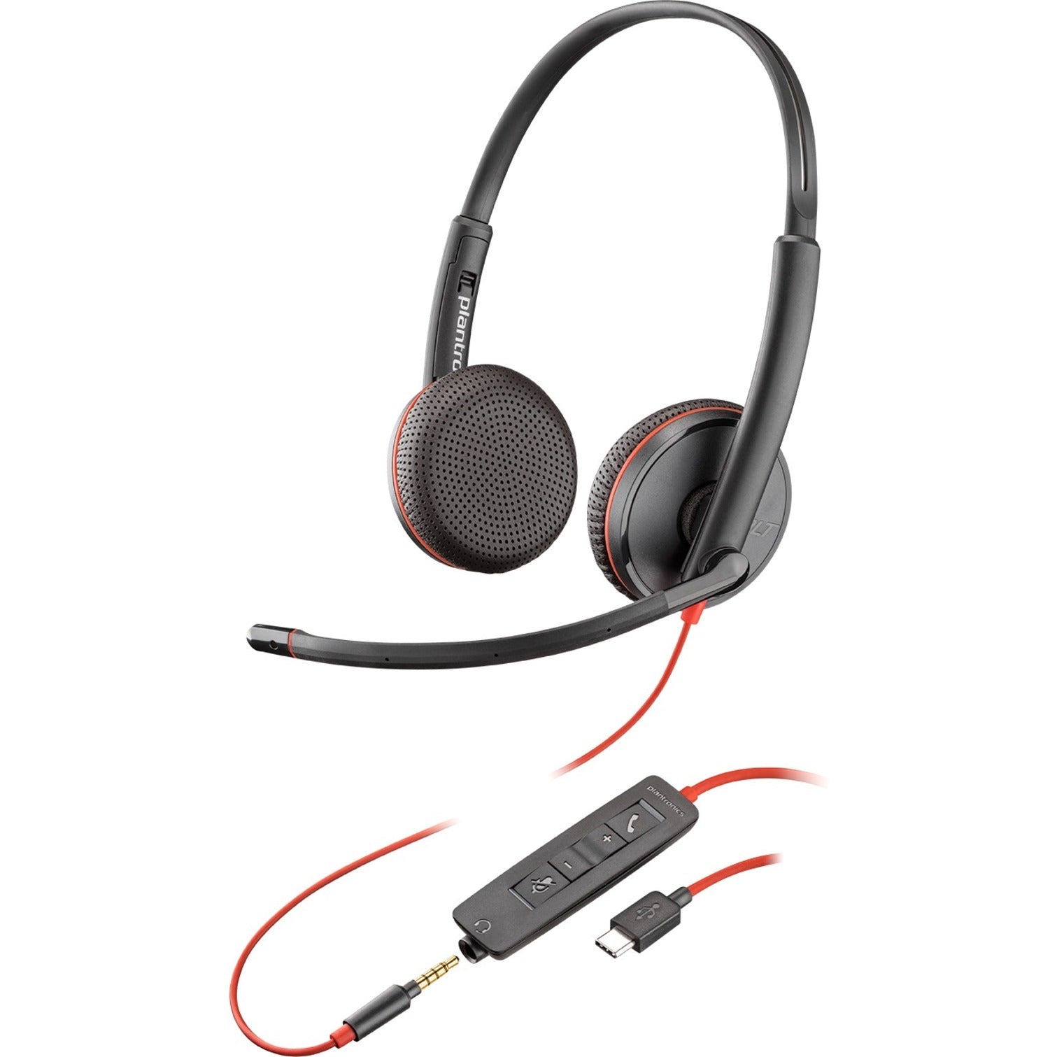 Plantronics 209751-101 Blackwire C3225 Headset, Binaural Over-the-head, Noise Cancelling, USB Type C, Mini-phone (3.5mm)