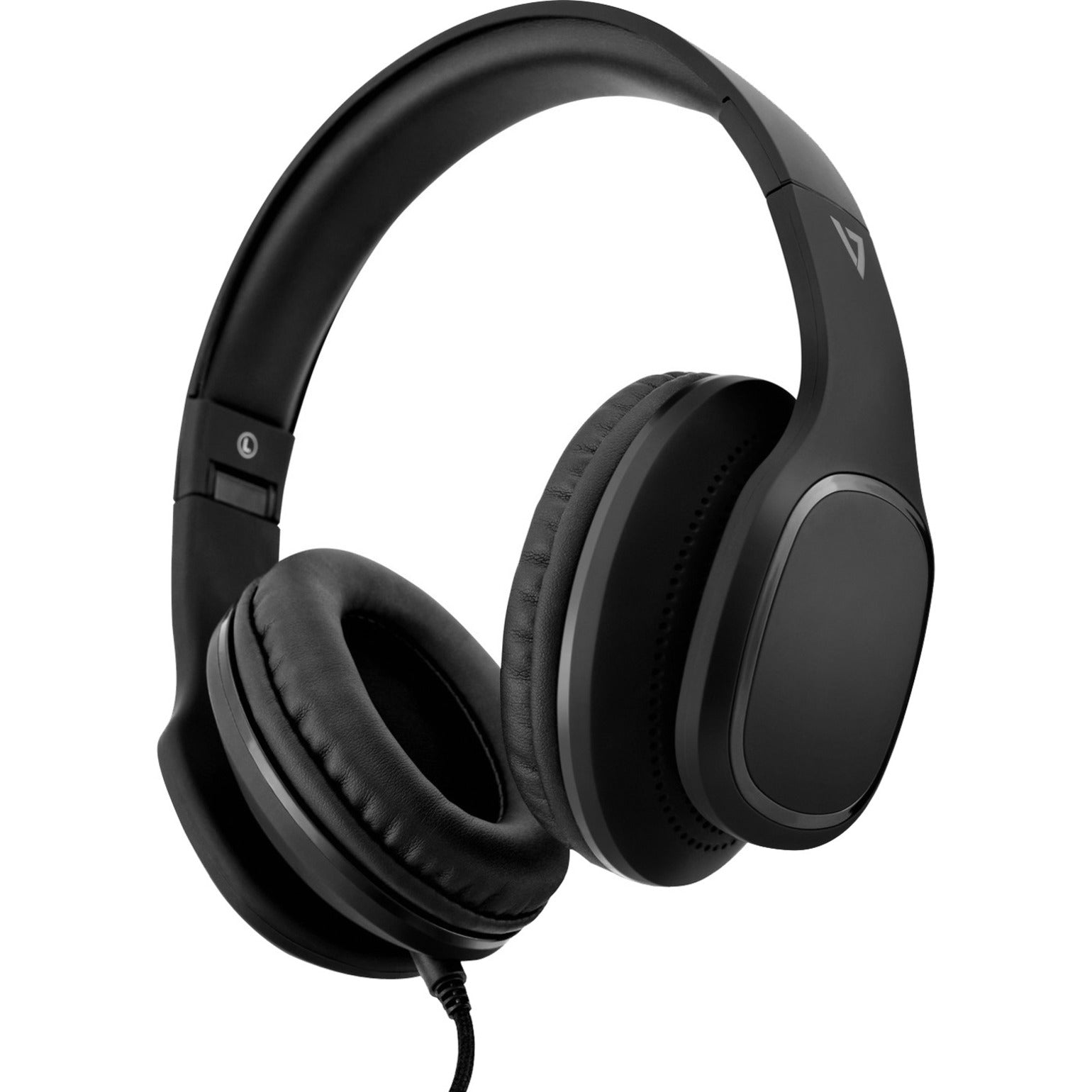 V7 HA701-3NP Over-Ear Headphones with Microphone, Black, Noise