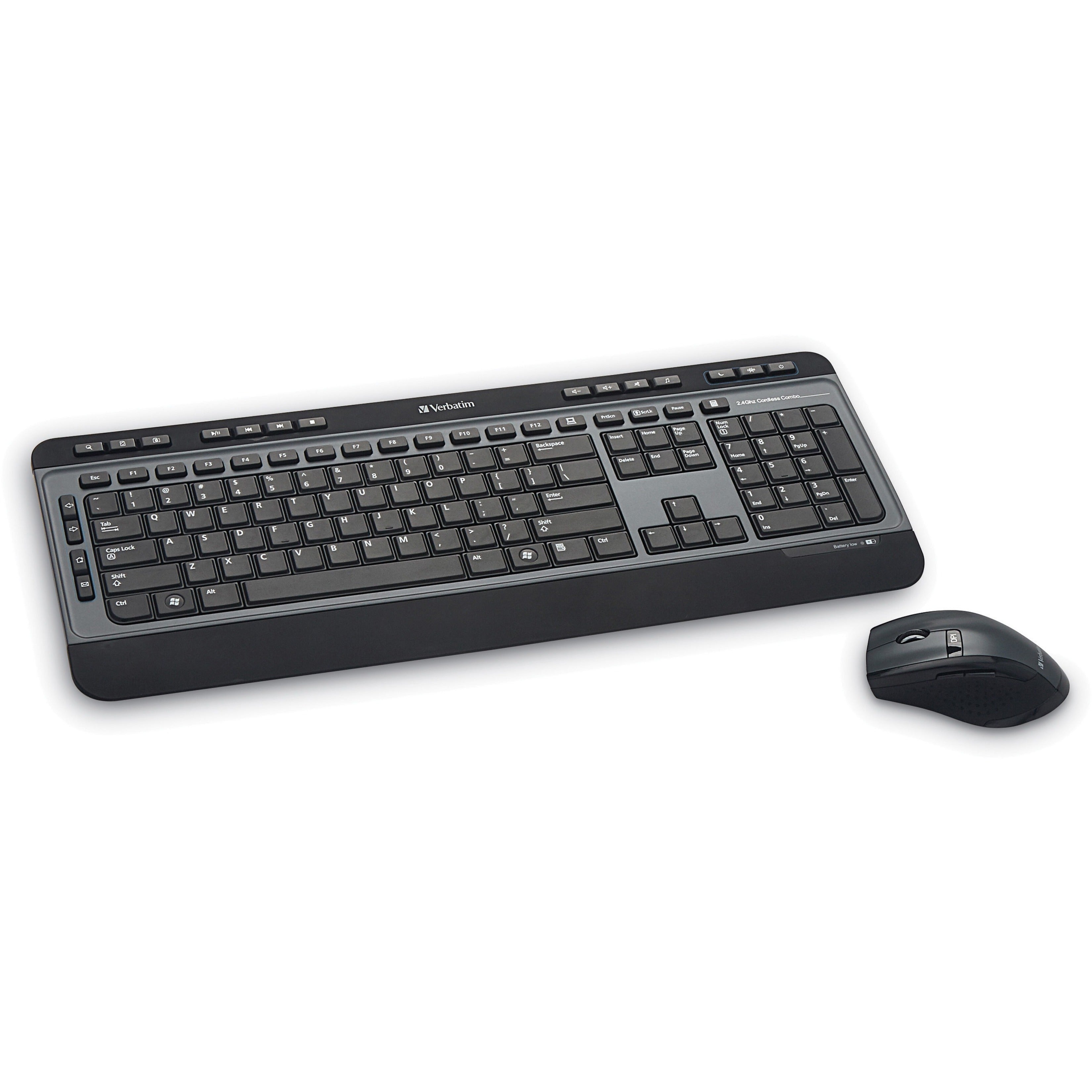 Verbatim Multimedia Wireless Keyboard Mouse Combo, 6-Button