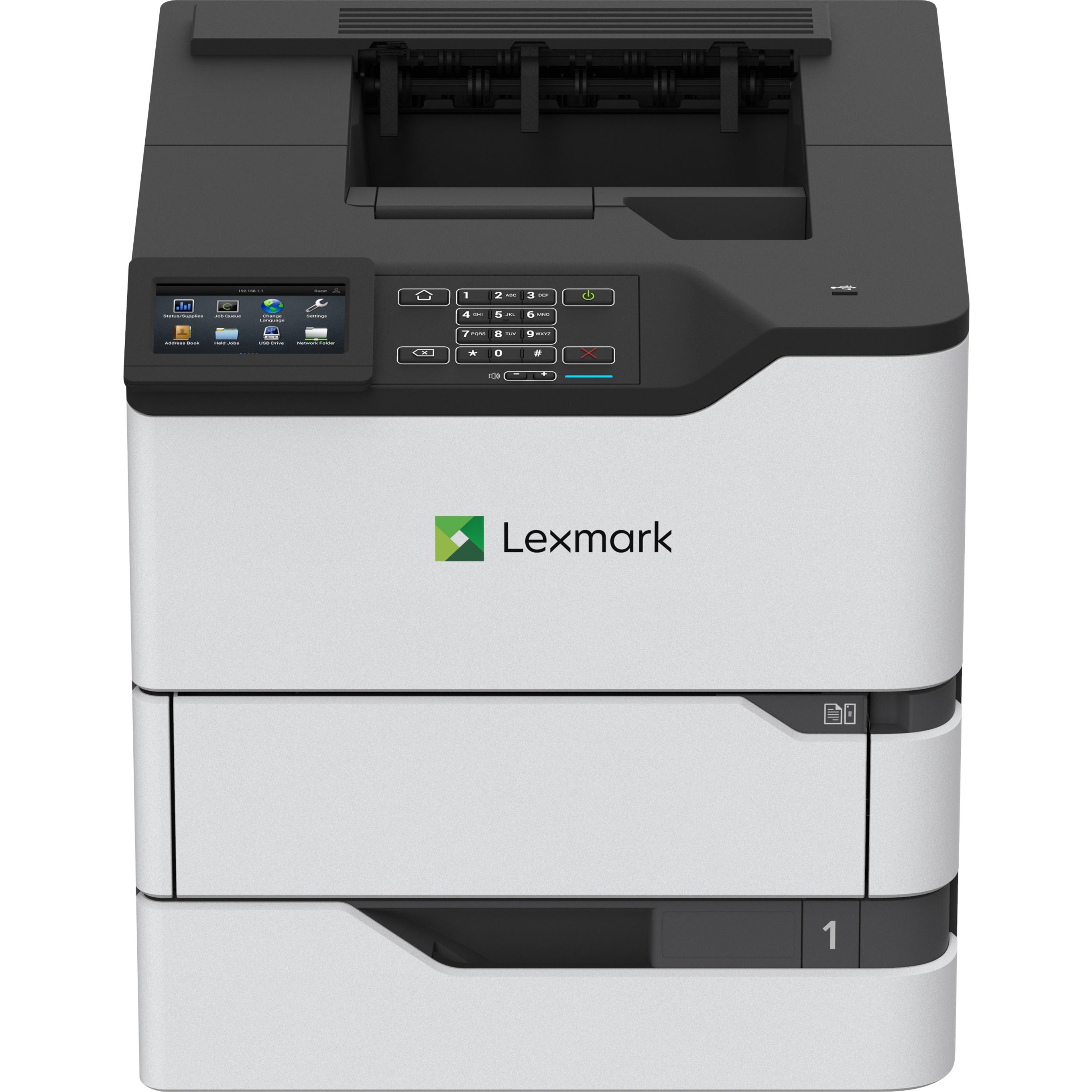 Lexmark 50G0110 MS822de Desktop Laser Printer - Monochrome, 55 ppm, Automatic Duplex Printing, 1200 x 1200 dpi