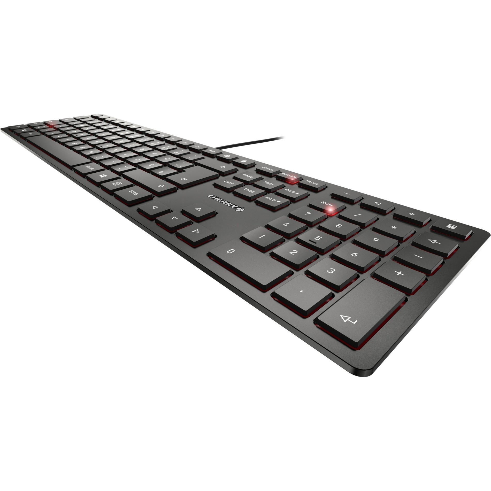 CHERRY JK-1600EU-2 KC 6000 SLIM Black Wired Keyboard, Multimedia Hot Keys, QWERTZ Layout