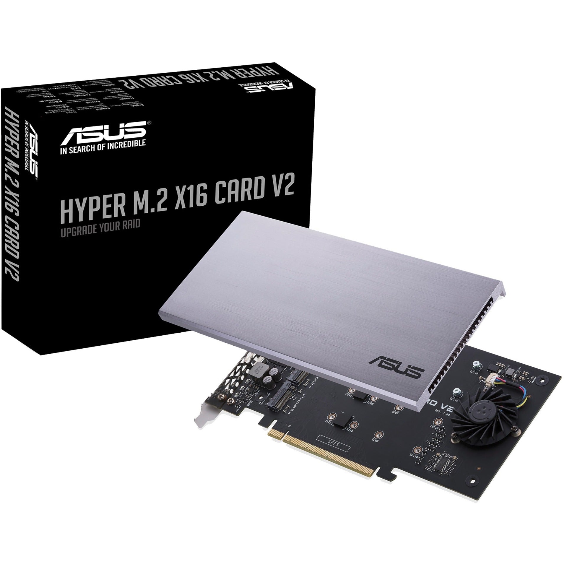 การ์ดแอดแปเตอร์ Asus HYPER X16 V2 เป็น PCI Express การถ่าย