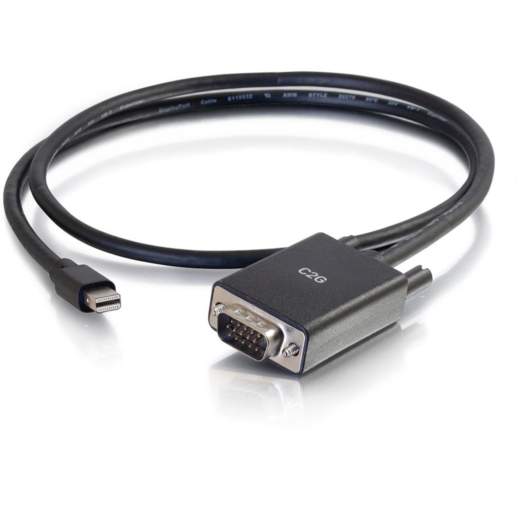 C2G 54677 6ft Mini DisplayPort til VGA Adapter Kabel Sort Aktiv