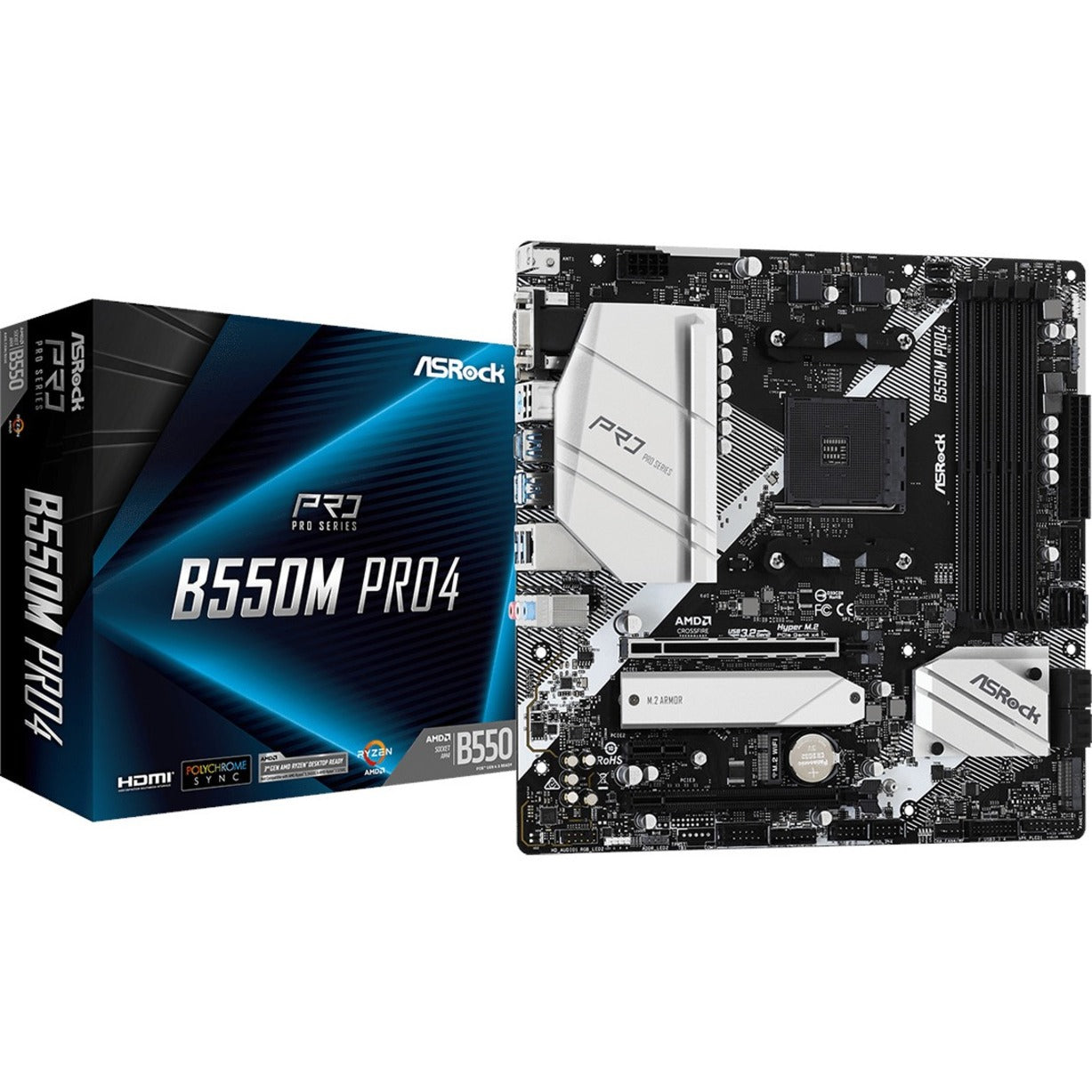 Carte mère ASRock B550M PRO4 chipset AMD B550 format Micro ATX