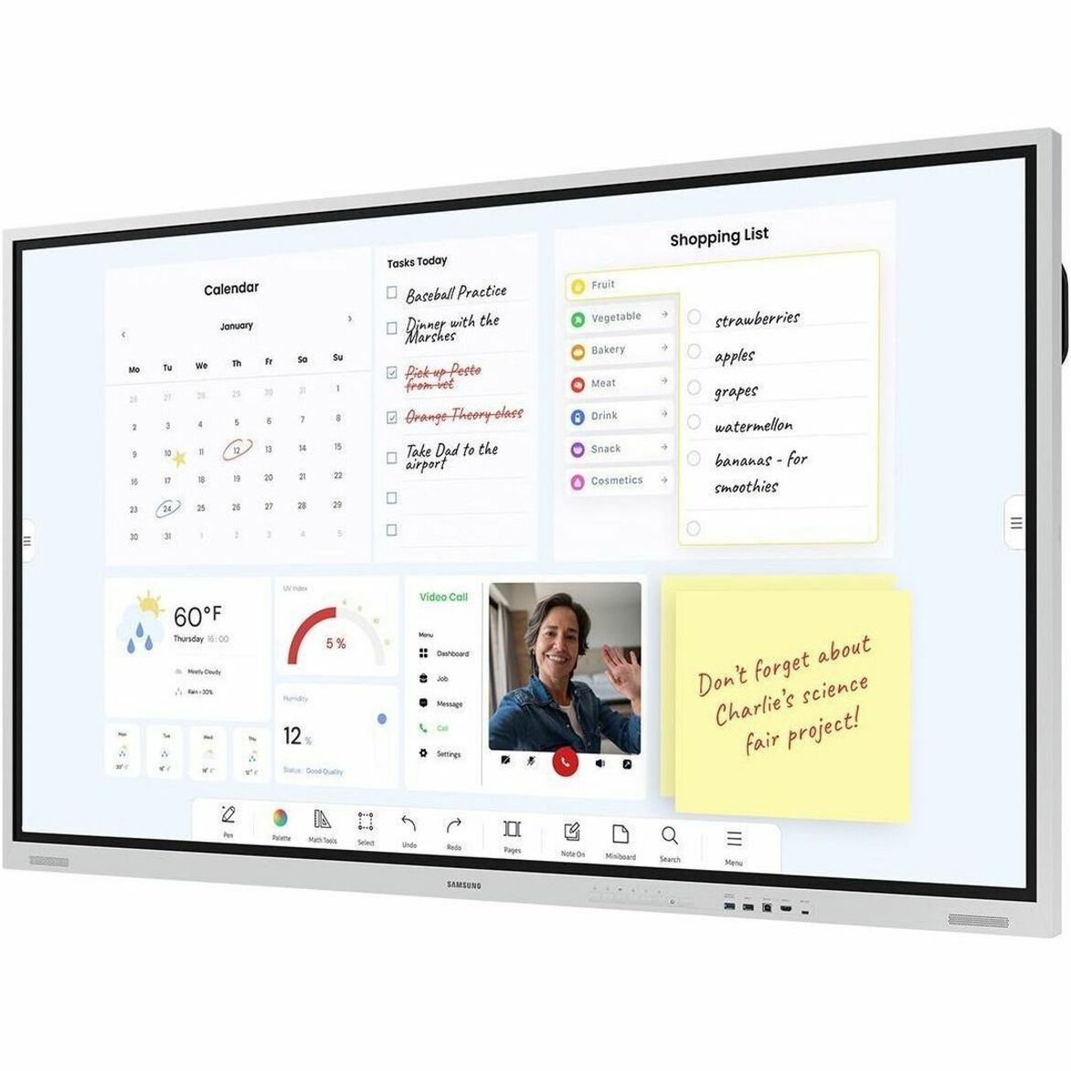 Samsung WM75B Collaboration Display, 75" 4K UHD, 20 Touch Points, Tizen 6.5