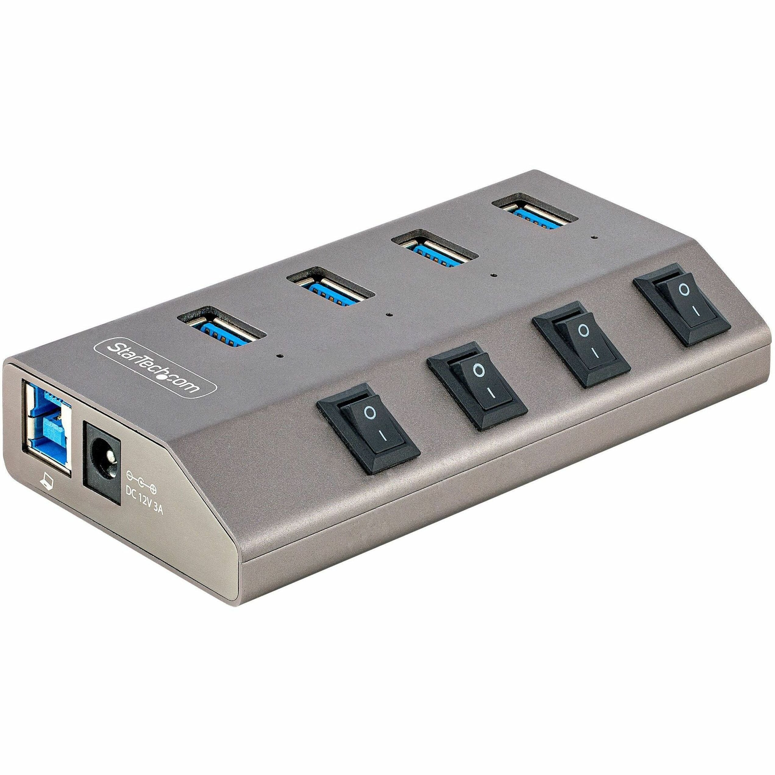 4-Port USB Gen Hub, 5Gbps Speed, Individual On