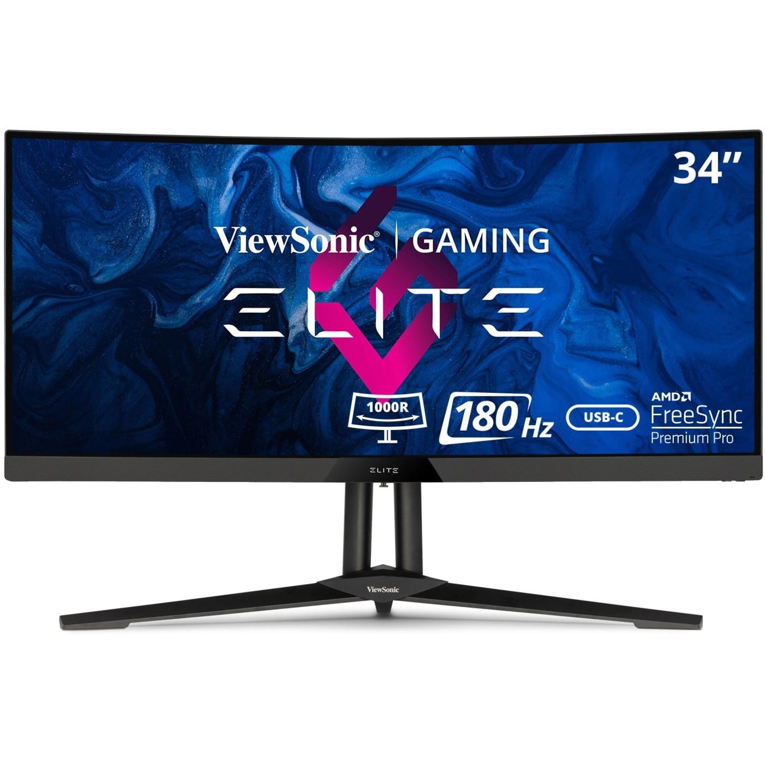 ViewSonic XG340C-2K Gaming Monitor 34 Curved 1440p 1ms 180Hz, USB-C,  Speakers, FreeSync Premium Pro