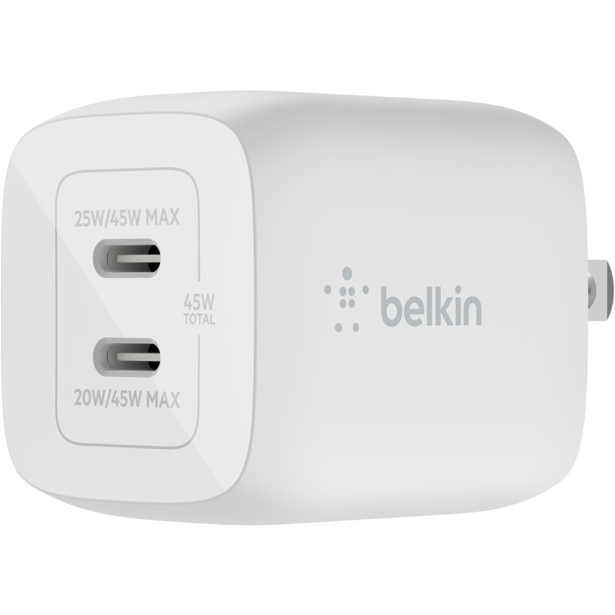 Belkin BOOST↑CHARGE PRO Dual USB-C GaN Wall Charger 45W, Fast