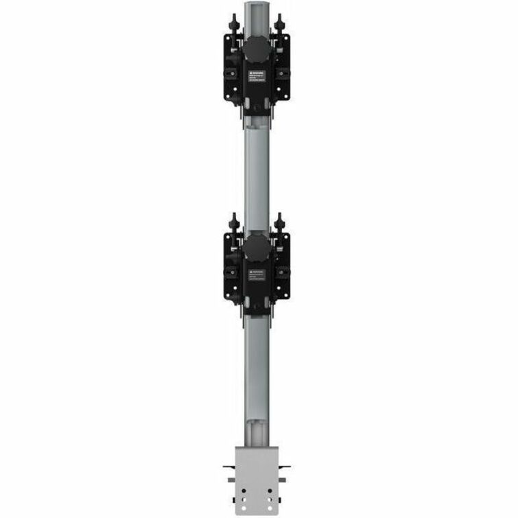 Atdec AWMS-2-BT75-H-S Heavy Duty Dual Vertical Monitor Mount with HD F-Clamp, Rotate, Tilt, Adjustable, Silver