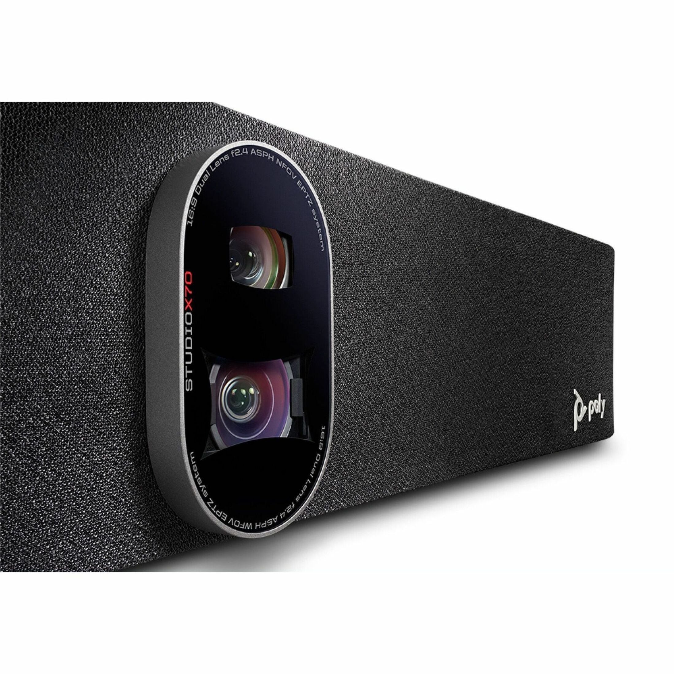 Equipo de videoconferencia Poly Studio X70 Sistema 4K UHD para salas grandes NoiseBlockAI Encuadre DirectorAI HDMI dual Inalámbrico Puertos RJ-45
