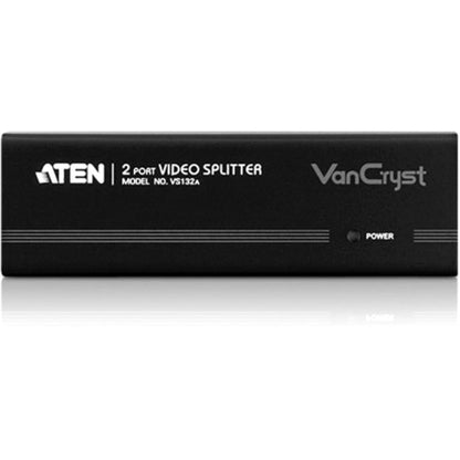 Side angle view of Aten VS132A video splitter showcasing sleek industrial design and build quality-alternate-image3