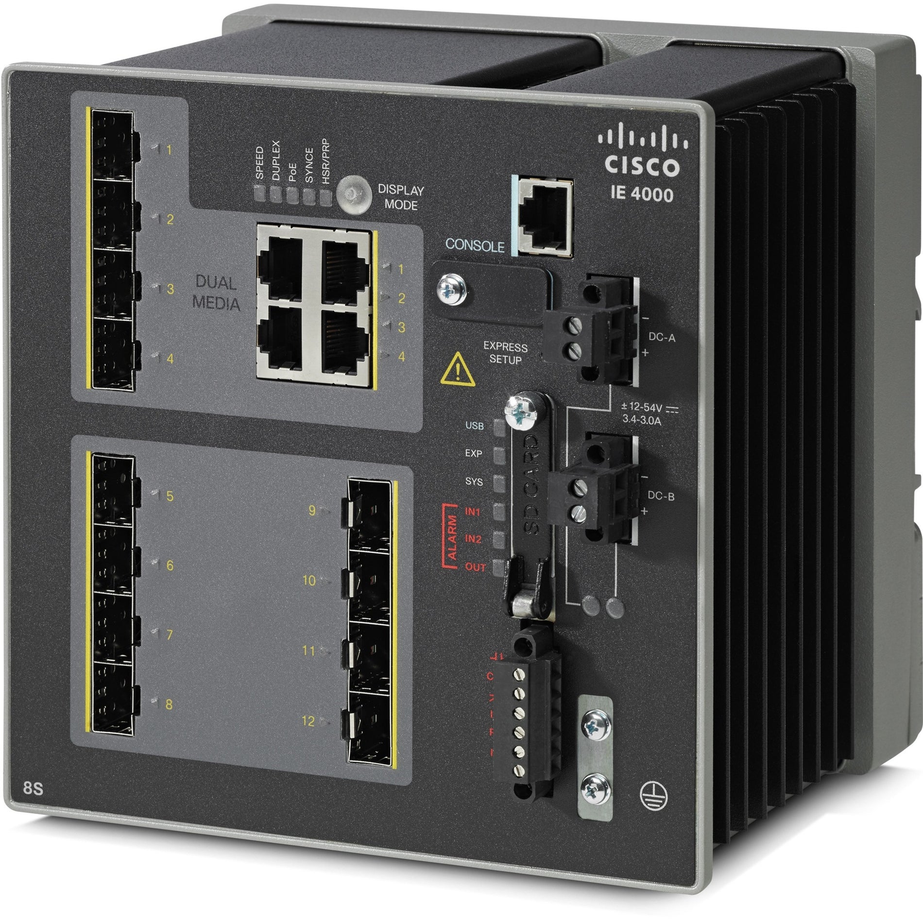 Cisco IE 4000 8 x SFP 100M, 4 x 1G Combo , LAN Base (IE-4000-8S4G-E)
