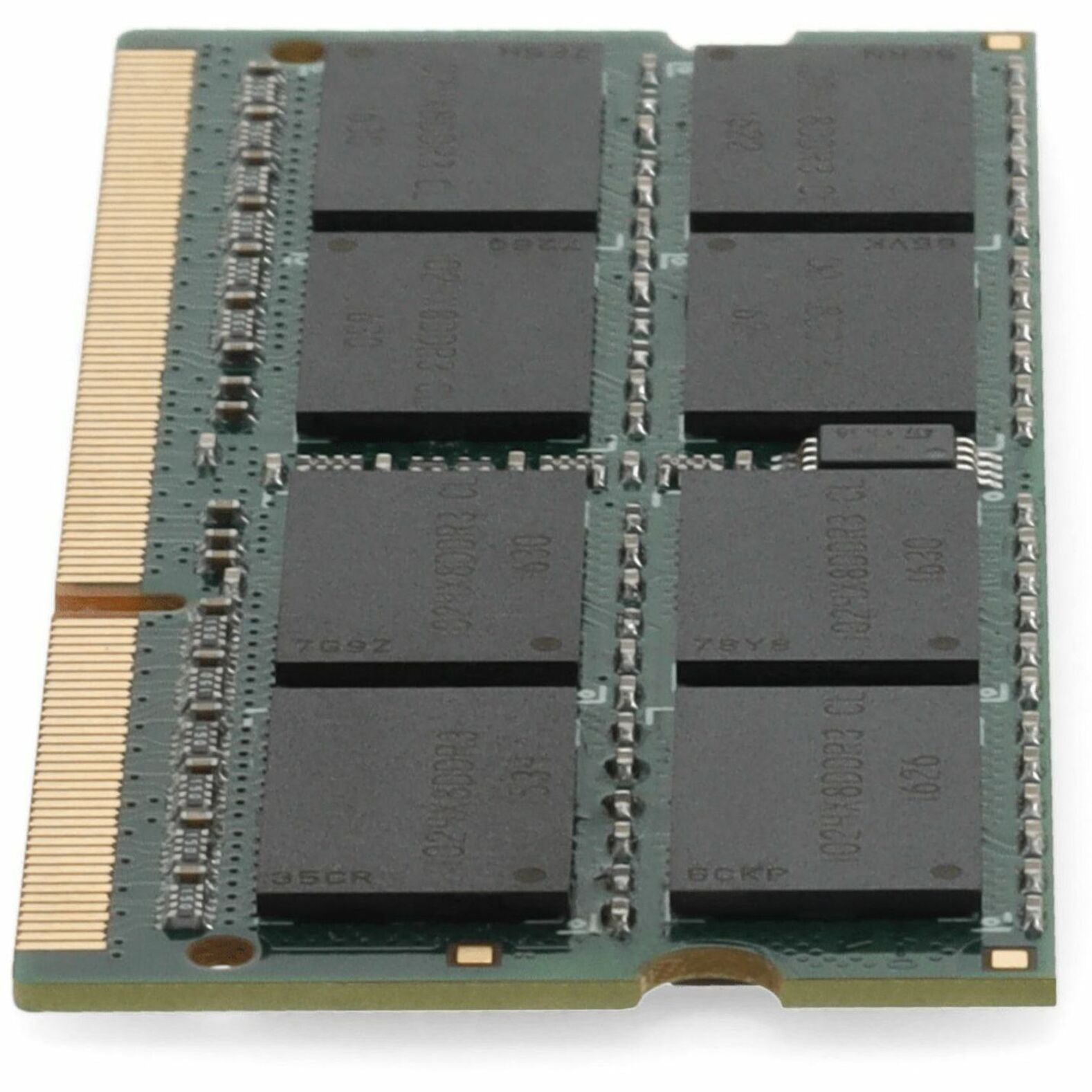 Close-up detail of DDR3 SODIMM showing manufacturing precision and component quality