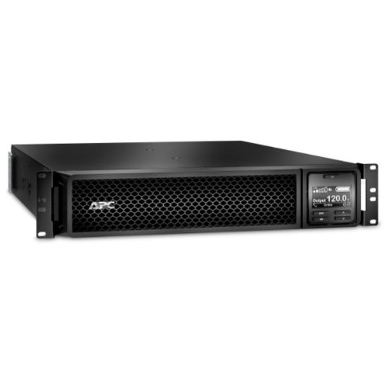 APC Smart-UPS SRT 2200VA angled view highlighting compact profile and rack integration capabilities-alternate-image4