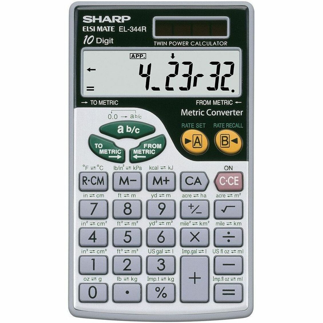Sharp Elsi Mate EL-344RB Simple Calculator (EL344RB)