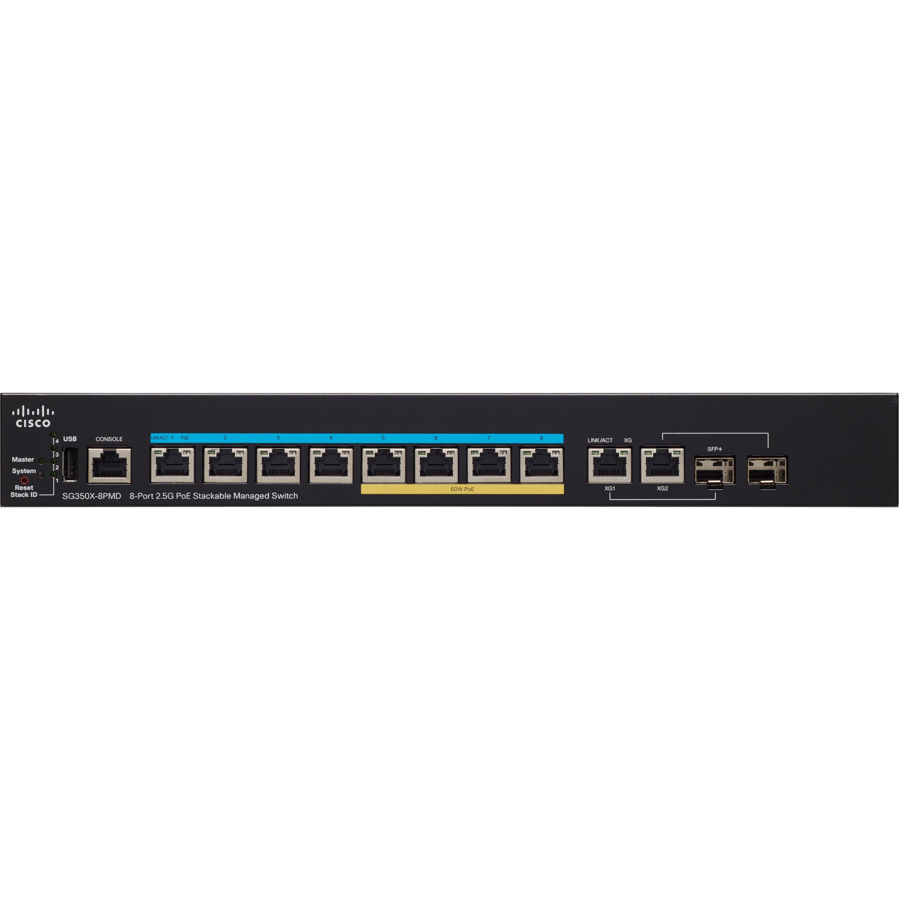 Cisco SG350-8PMD 8-Port 2.5G PoE Stackable Managed (SG350X-8PMD-K9-NA)