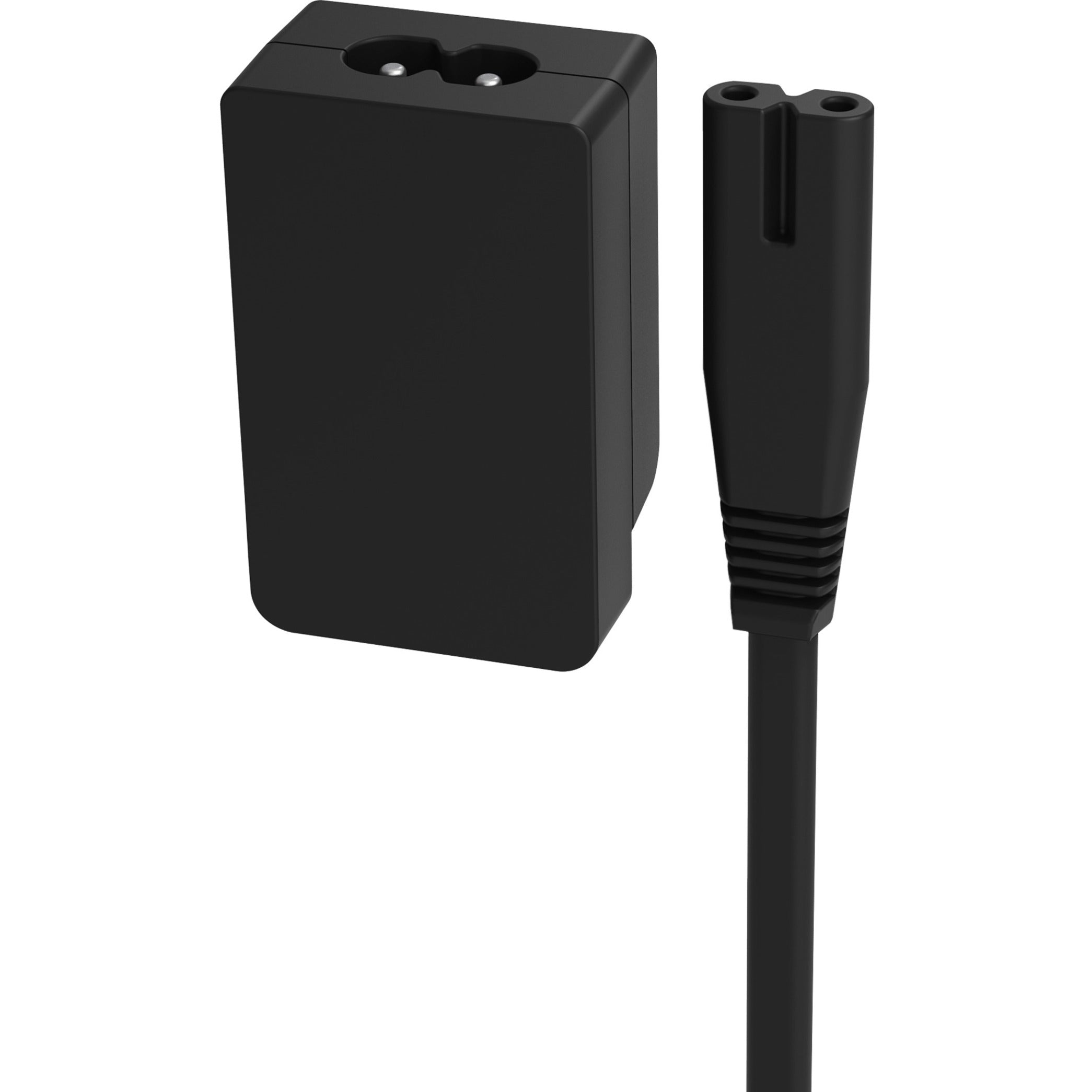 Airtame IEC power extension adapter and cord in black, showing the IEC C7/C8 connector and power adapter interface-alternate-image1