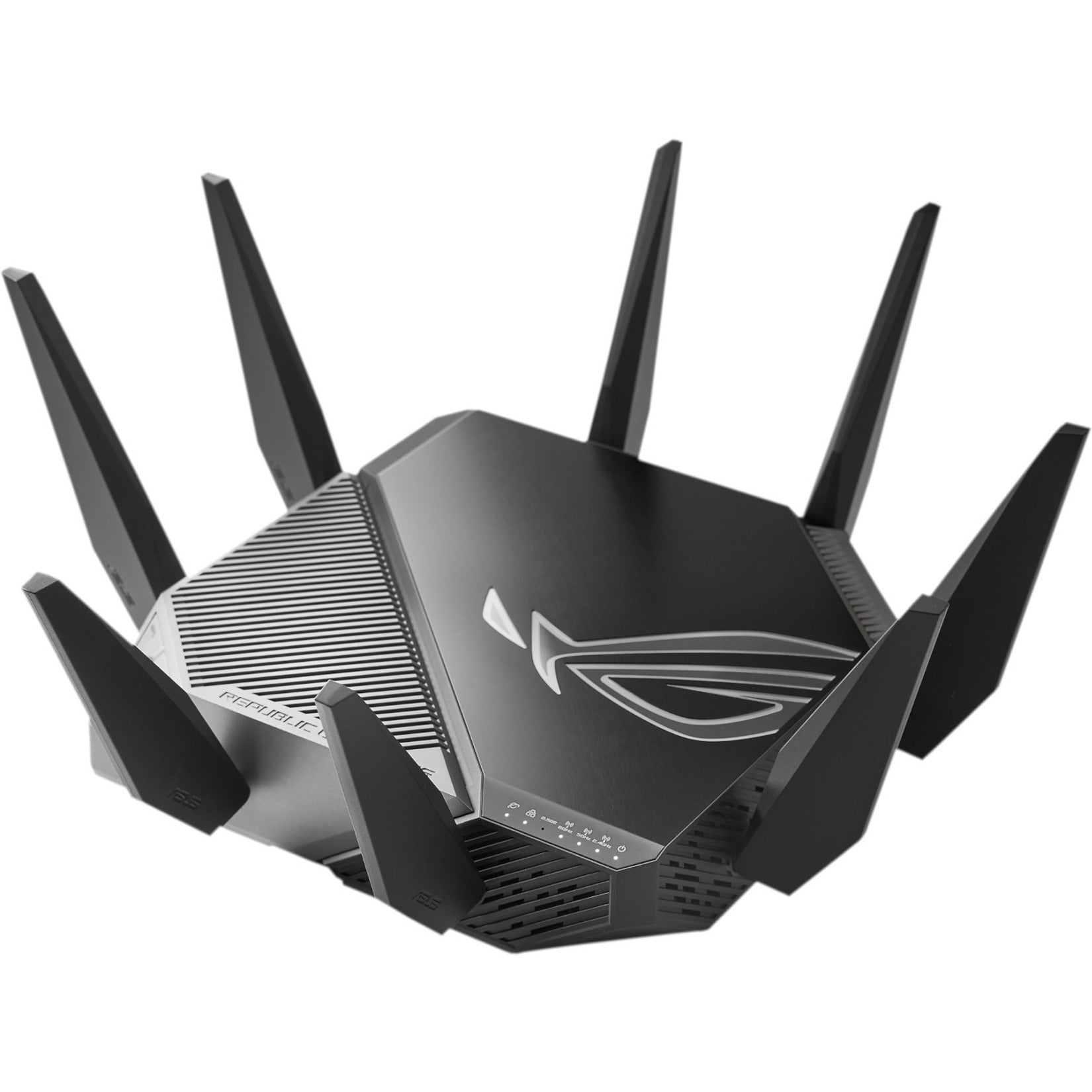 ASUS WiFi 6E Gaming Router (ROG Rapture GT-AXE11000) (90IG06E0-MA1R0T) - Tri-Band 10 Gigabit Wireless Router, World's first 6Ghz Band for Wider Channels & Higher Capacity, 1.8GHz Quad-Core processor, 2.5G Port, Gaming & Streaming. ASUS ROG GT-AXE11000 is
