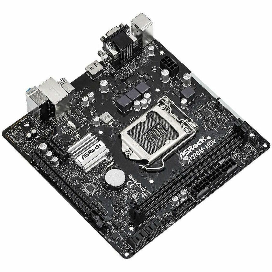 ASRock H370M-HDV Desktop Motherboard, Intel H370 Chipset, LGA-1151