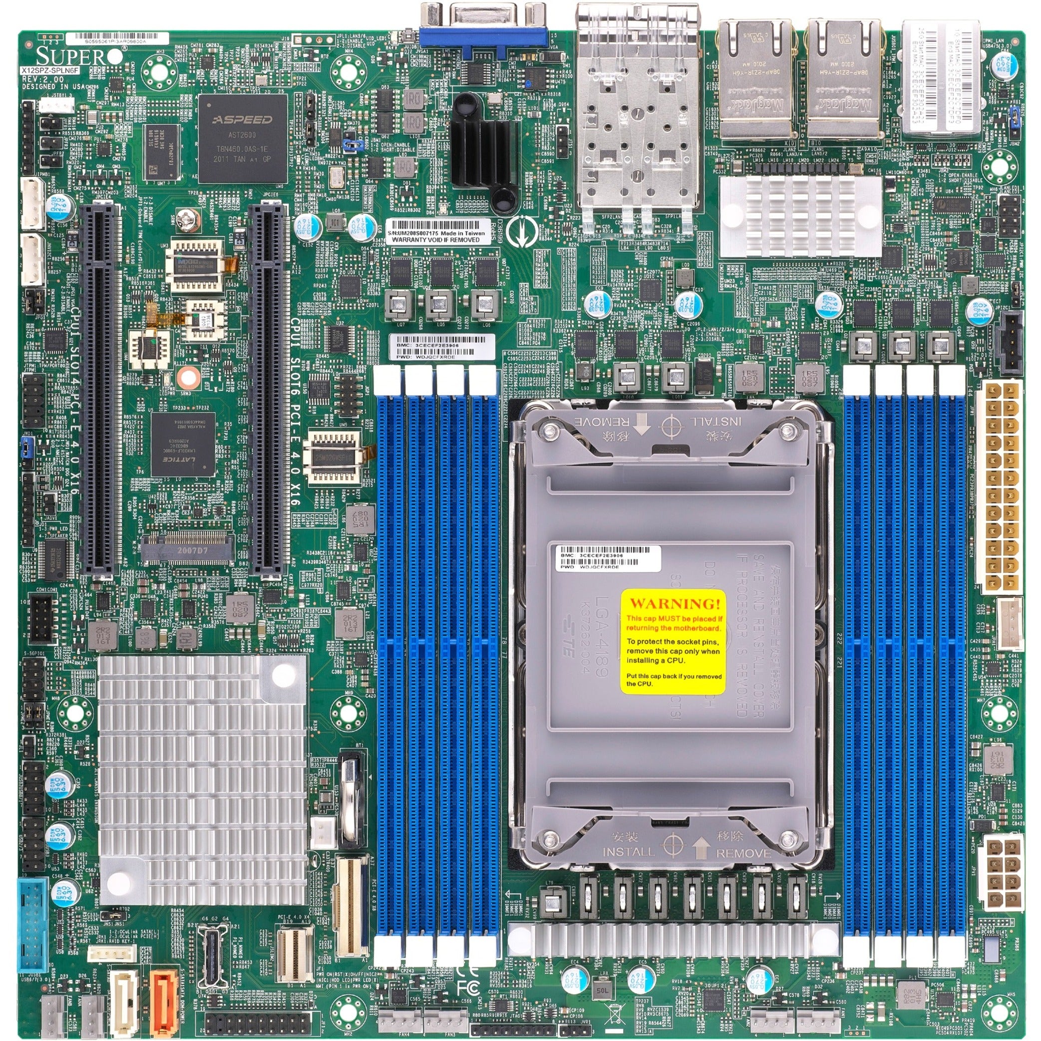 Supermicro X12SPZ-SPLN6F LGA 4189 C621A MA DDR4 8 DIMM PCI-E M.2 QUAD LAN (MBD-X12SPZ-SPLN6F-O)