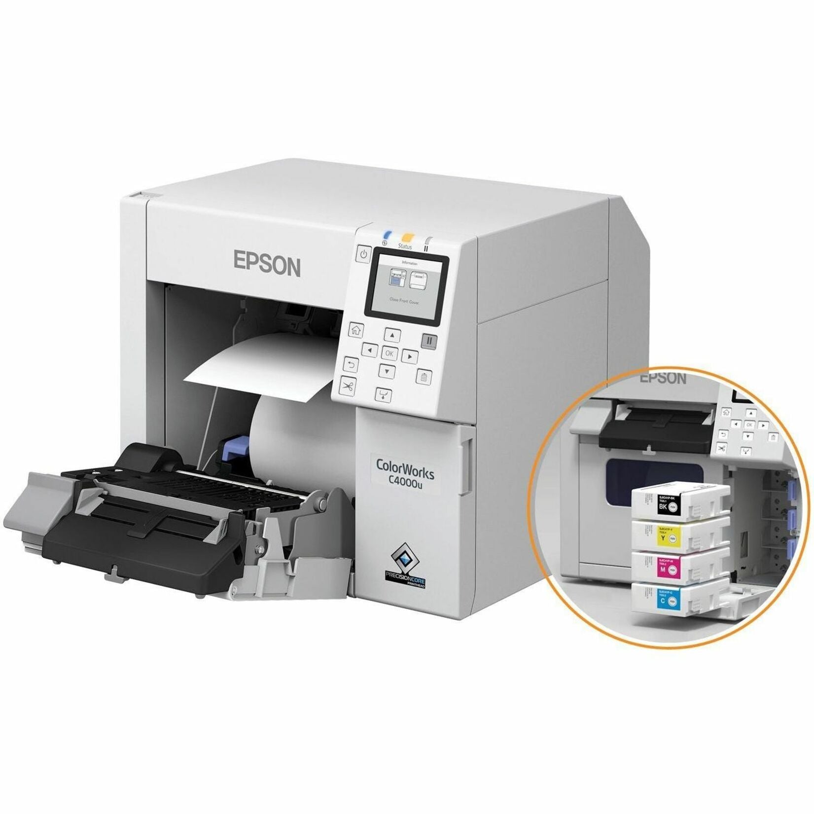 Epson ColorWorks CW-C4000 Desktop Inkjet Printer - Color - Label Print - Gigabit Ethernet - USB - USB Host - With Cutter (C31CK03A9991)