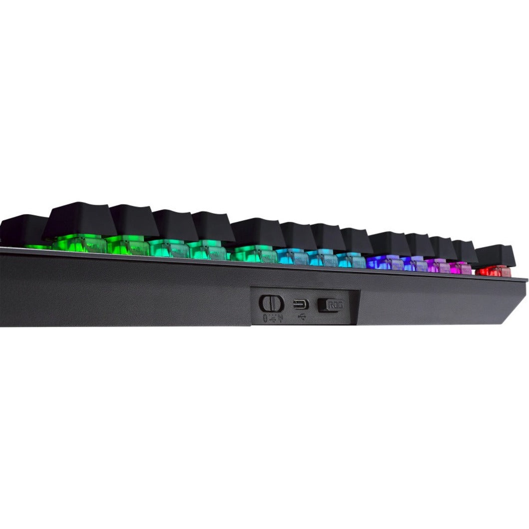 Close-up side profile of keyboard showing RGB switch mechanism and keycap construction-alternate-image5