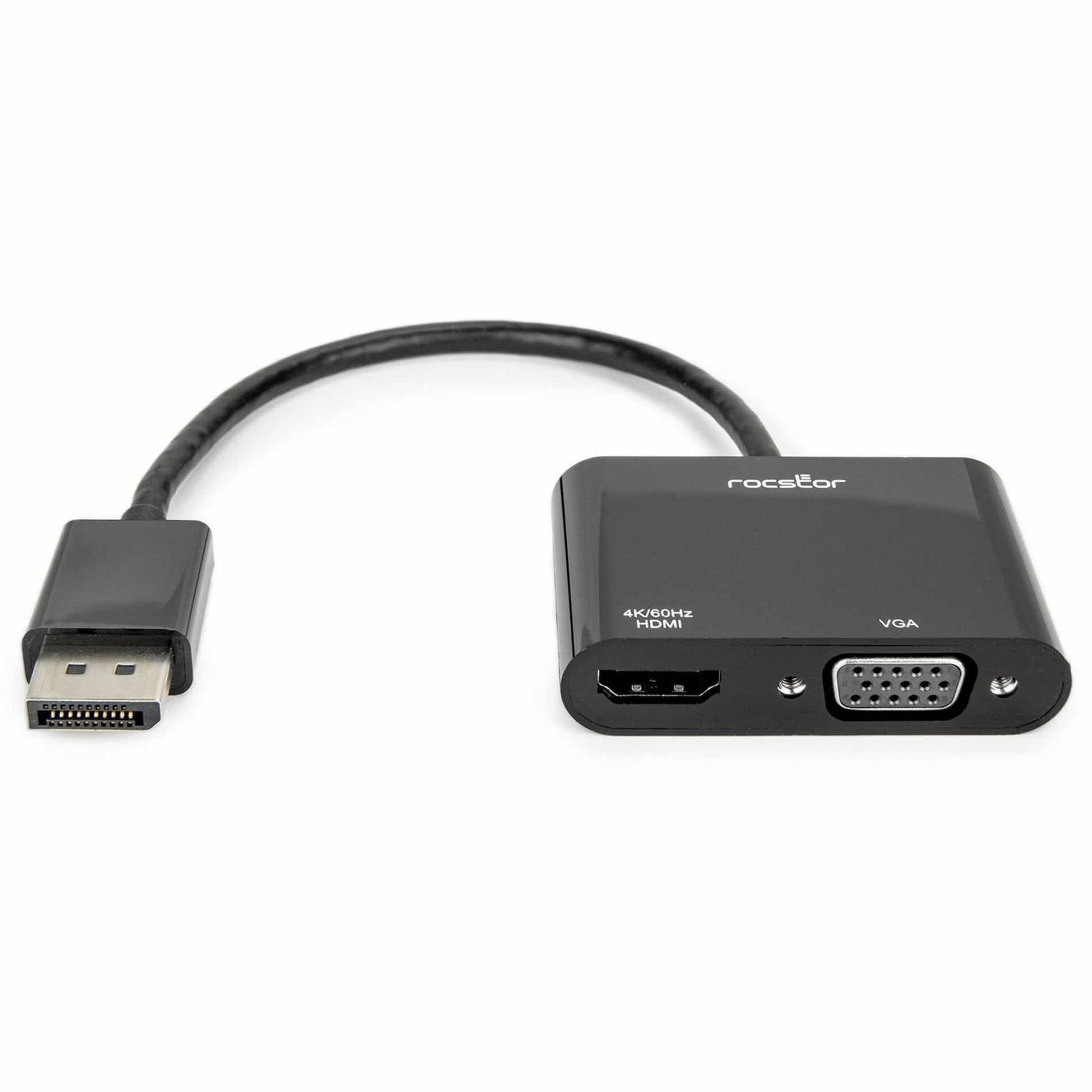 Rocstor DisplayPort To HDMI VGA Adapter - 4K 60Hz (Y10A295-B1)