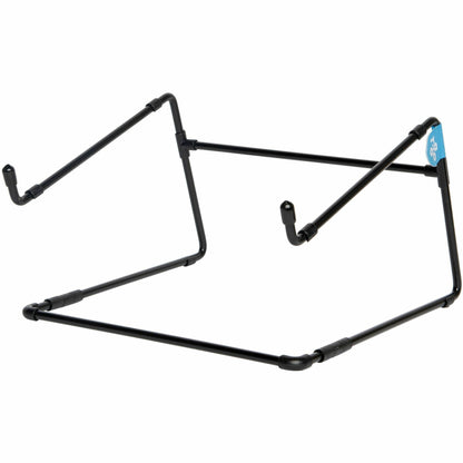 Black steel laptop stand frame showing geometric support structure with hooks for laptop placement-alternate-image1