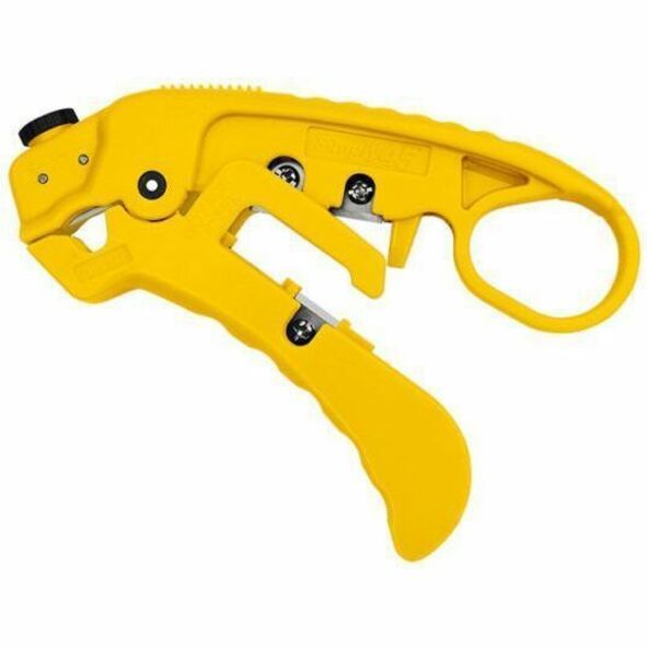Yellow cable stripper tool with adjustable settings for network cable preparation-alternate-image4