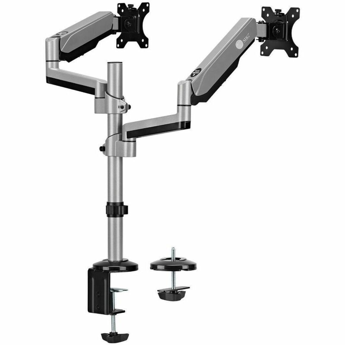 SIIG AC CE-MT3R11-S1 Dual Stacked Monitor Arm Desk Mount 17-32 Brown Box