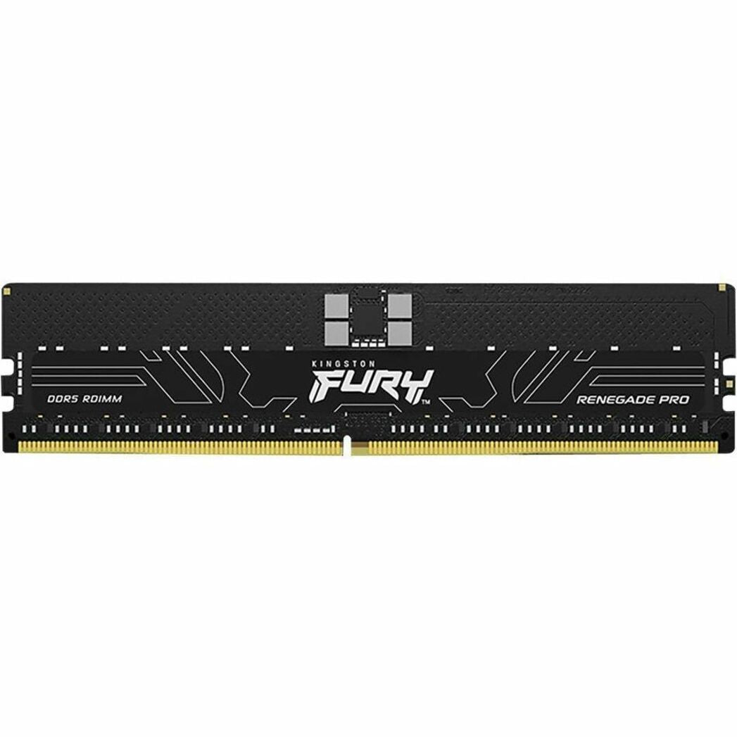 Kingston FURY Renegade Pro DDR5 RDIMM memory module featuring black heatspreader with geometric patterns and white branding