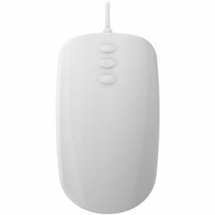 CHERRY AK-PMH3 Medical Grade Mouse, Waterproof IP68, Ergonomic 3-Button Scroll, 1000 DPI Blue LED, Wipeable Silicone, Symmetrical Design for Left/Right Hand, White - AK-PMH3OB-US-W (1 Year Warranty)